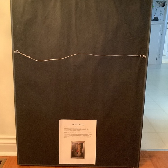 Framed picture Stefani Corso Red Rain textured 30”x41” girl with red umbrella. - Picture 4 of 4